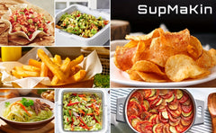 Upgraded Green Mandolin Slicer with Adjustable Thickness and Wide Feed Chute