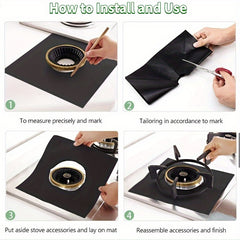 4pcs Non-Slip Oilproof Gas Stove Burner Covers