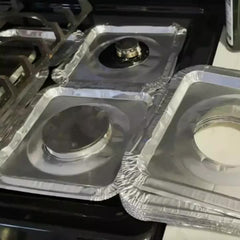 100-Pack Heavy-Duty Aluminum Foil Stove Burner Covers