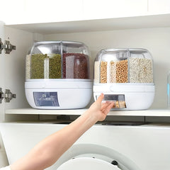 Multifunctional Rotating Rice Container with Large Capacity Storage