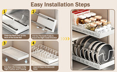 8-Tier Pull-Out Kitchen Cabinet Organizer Rack