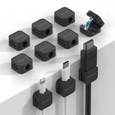 AORUICN 10 Pack Cord Organizer Magnetic Cable Management Clips Compact Desk Cable Holder Clips Nightstand Phone Charging Cord Holder Adhesive Wire Organizer for HomeOfficeCarKitchen