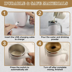 Automatic Magnetic Stirring Mug Rechargeable Coffee and Milkshake Mixer