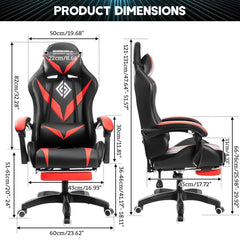 Gaming Chair Massage Ergonomic PU High Back Office Chair
