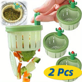 Cactus Shape Sink Strainer Plastic Kitchen Sink Drain Strainer with Handle Automatic Press Sink Filter Food Slag Drain Basket