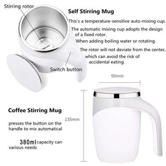 Automatic Magnetic Stirring Mug Rechargeable Coffee and Milkshake Mixer