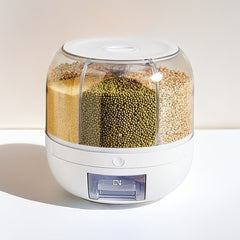 Multifunctional Rotating Rice Container with Large Capacity Storage