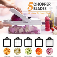 22-in-1 Vegetable Chopper Multifunctional Fruit Slicer with Container