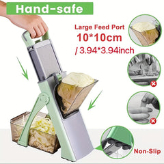 Upgraded Green Mandolin Slicer with Adjustable Thickness and Wide Feed Chute