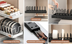 8-Tier Pull-Out Kitchen Cabinet Organizer Rack
