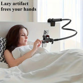 1 Swan Neck Phone Holder for Bed, Lazy Phone Holder, Total Length 75.01 cm, 360° Adjustable Clamp, Overhead Phone Holder, Suitable for Bed, Desk, All Phones, Bedside Phone Holder, Desktop Accessory, Adjustable Arm, Flexible