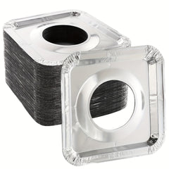 100-Pack Heavy-Duty Aluminum Foil Stove Burner Covers