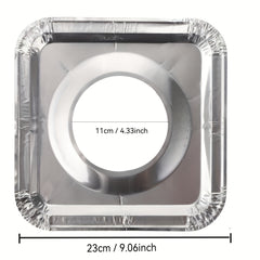 100 Pack, 21.59cm Square Heavy-Duty Aluminum Foil Stove Burner Covers, Disposable Gas Burner Liners, Gas Range Protector Bibs, Keep Gas Range Clean, Pewter Material