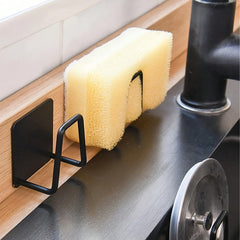 1pc Heavy-Duty Wall-Mounted Stainless Steel Sink Sponge & Cleaning Supply Holder - No-Drill Adhesive/Hook Installation, Space-Saving Sink Drain Rack, Hygienic Kitchen Storage Shelf for Sponges, Brushes, Dishcloths (for or for