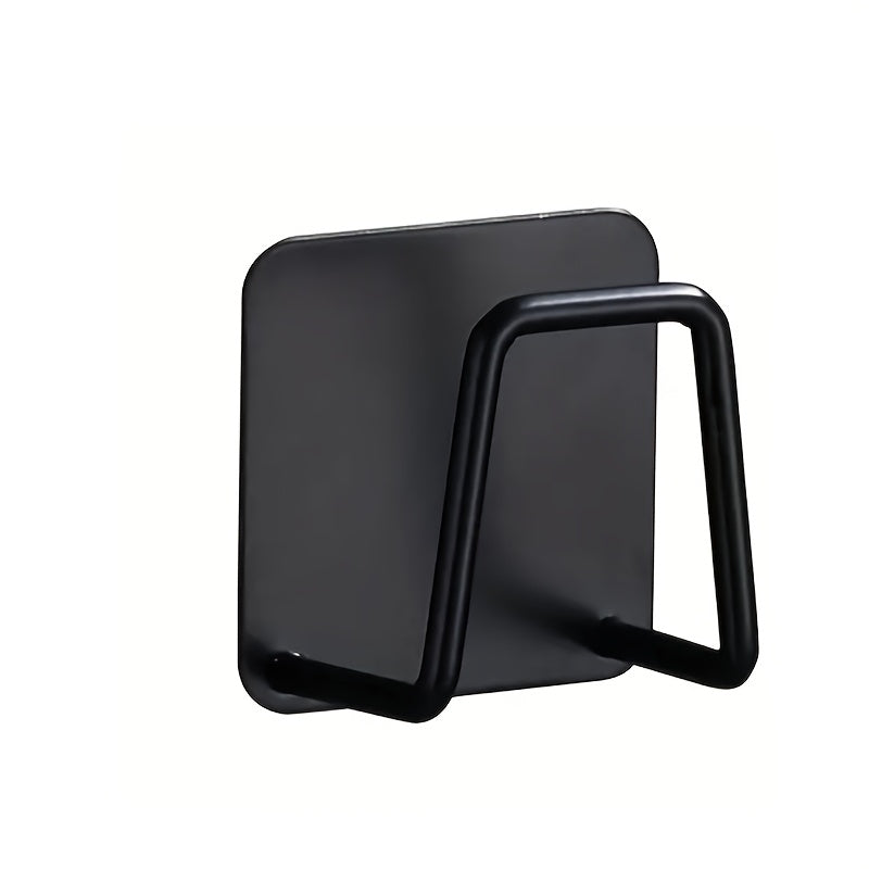 1pc Heavy-Duty Wall-Mounted Stainless Steel Sink Sponge & Cleaning Supply Holder - No-Drill Adhesive/Hook Installation, Space-Saving Sink Drain Rack, Hygienic Kitchen Storage Shelf for Sponges, Brushes, Dishcloths (for or for