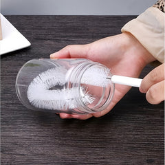 1pc Heavy-Duty Multi-Purpose Cleaning Brush with Sturdy Handle & Plastic Bristles - Narrow Mouth Tube Suitable for Baby Bottles, Cake Molds, Pipettes, Tubes - Kitchen, Bathroom, Outdoor Cleaning