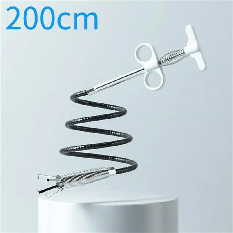 60-300cm Sewer Pipe Unblocker Snake Spring Pipe Dredging Drain Cleaner Kitchen Bathroom Sewer Cleaning Tool Kitchen Accessories