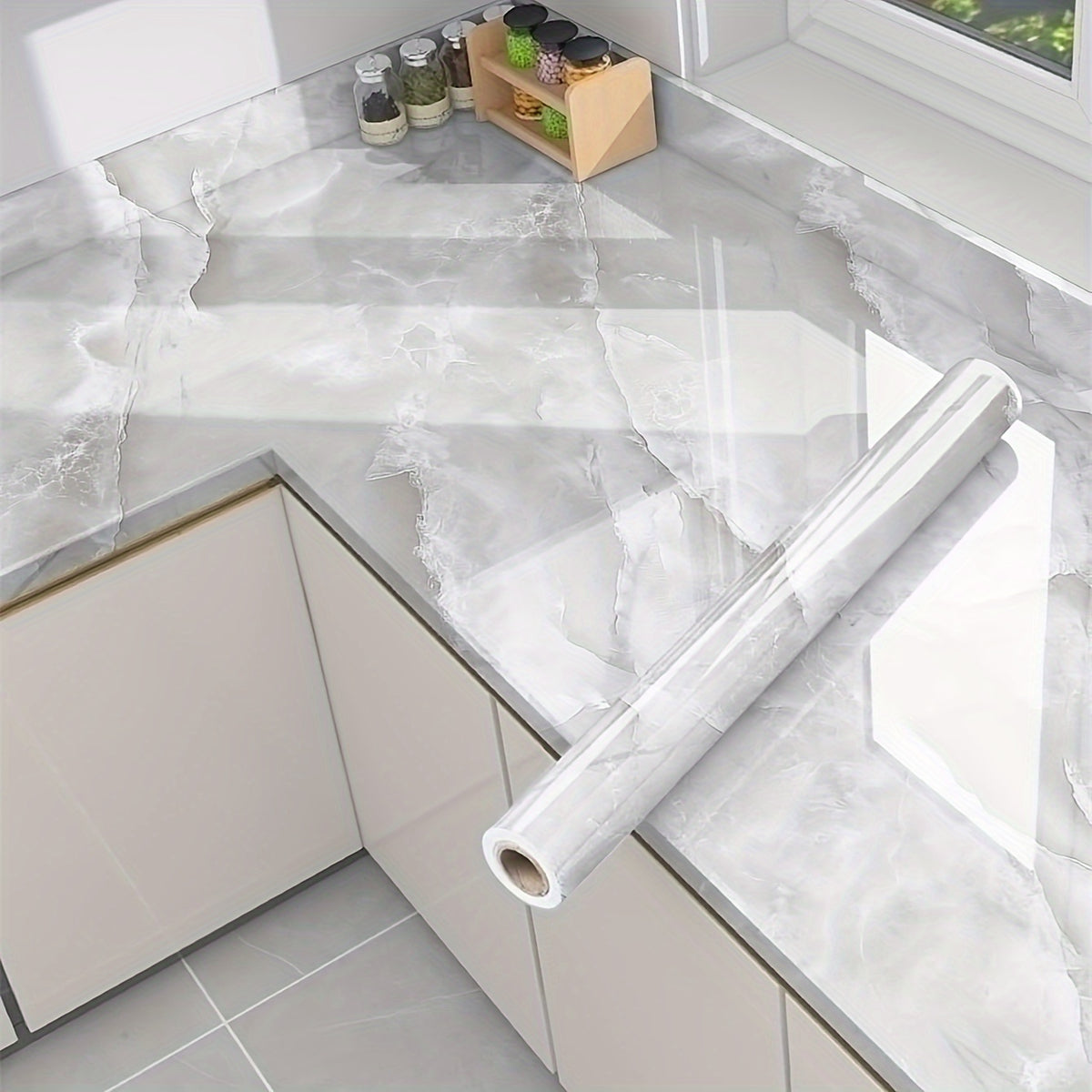 aterproof Kitchen Stickers Marble Film for Wall & Countertop