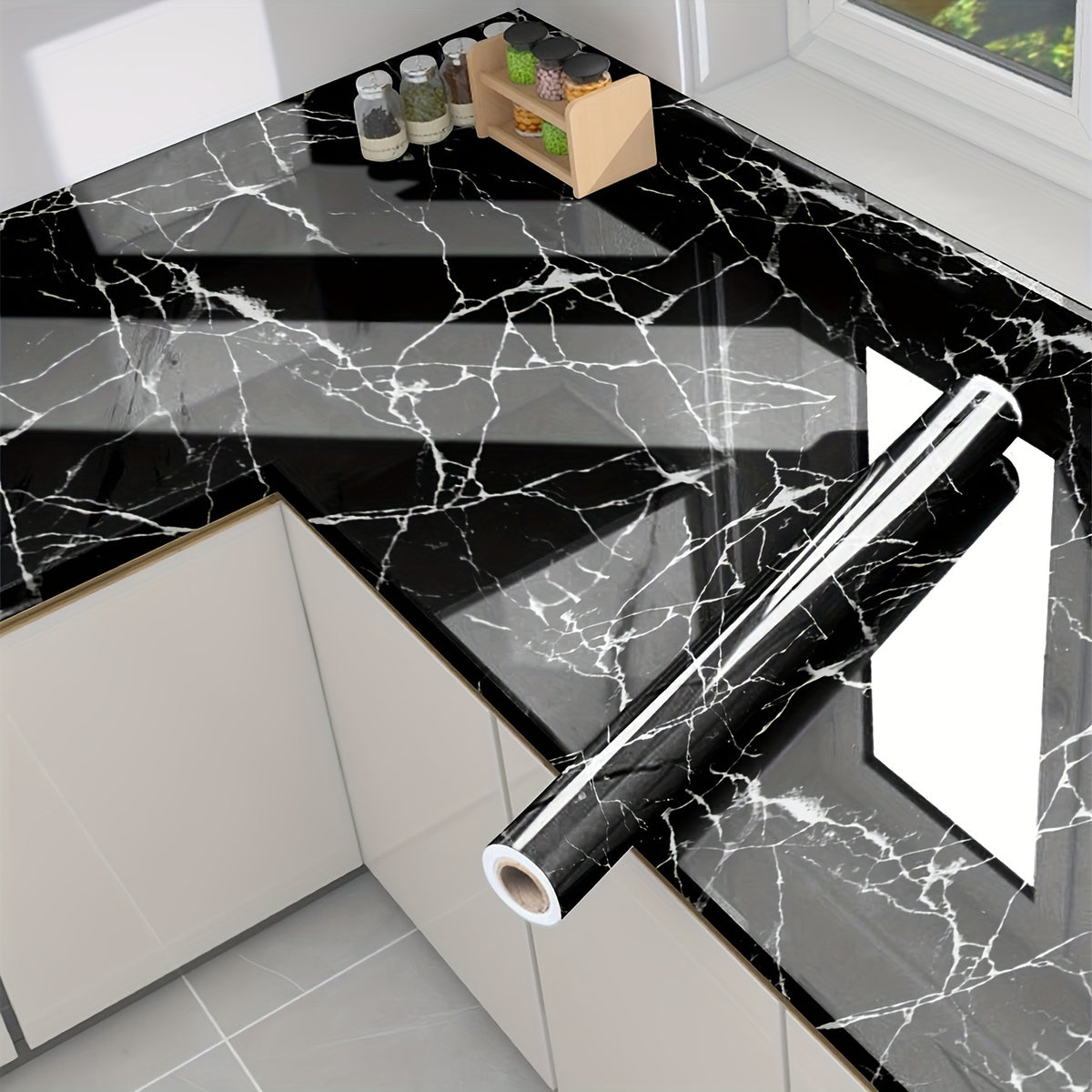 aterproof Kitchen Stickers Marble Film for Wall & Countertop